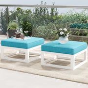 LayinSun 现代铝制户外模块化脚凳（2 件套）