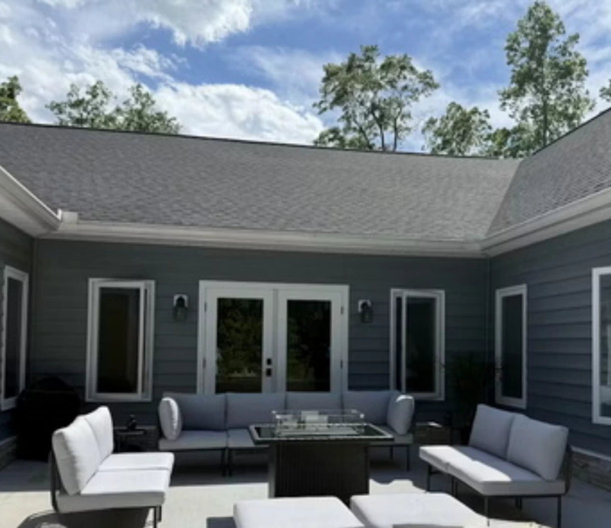 LayinSun 11-Piece Outdoor Wicker Rope Modular Sectional Sofa Set with Fire Pit Table