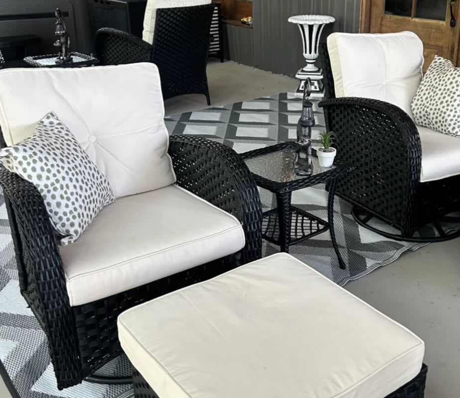 LayinSun 9 件套户外藤编旋转椅沙发休闲套装