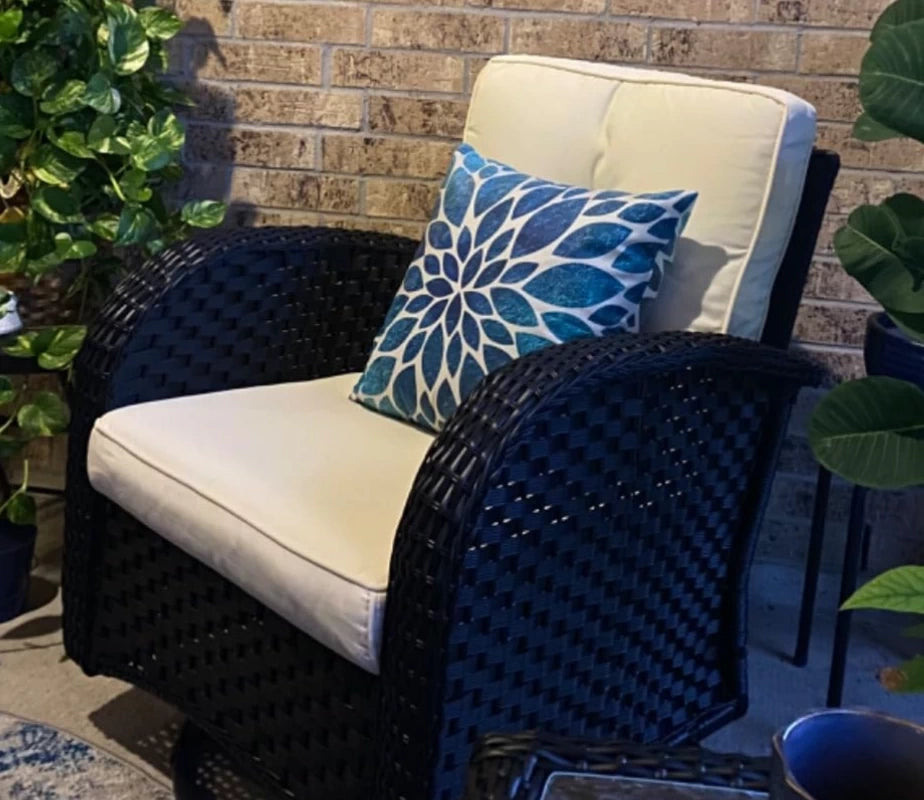 LayinSun 9 件套户外藤编旋转椅沙发休闲套装