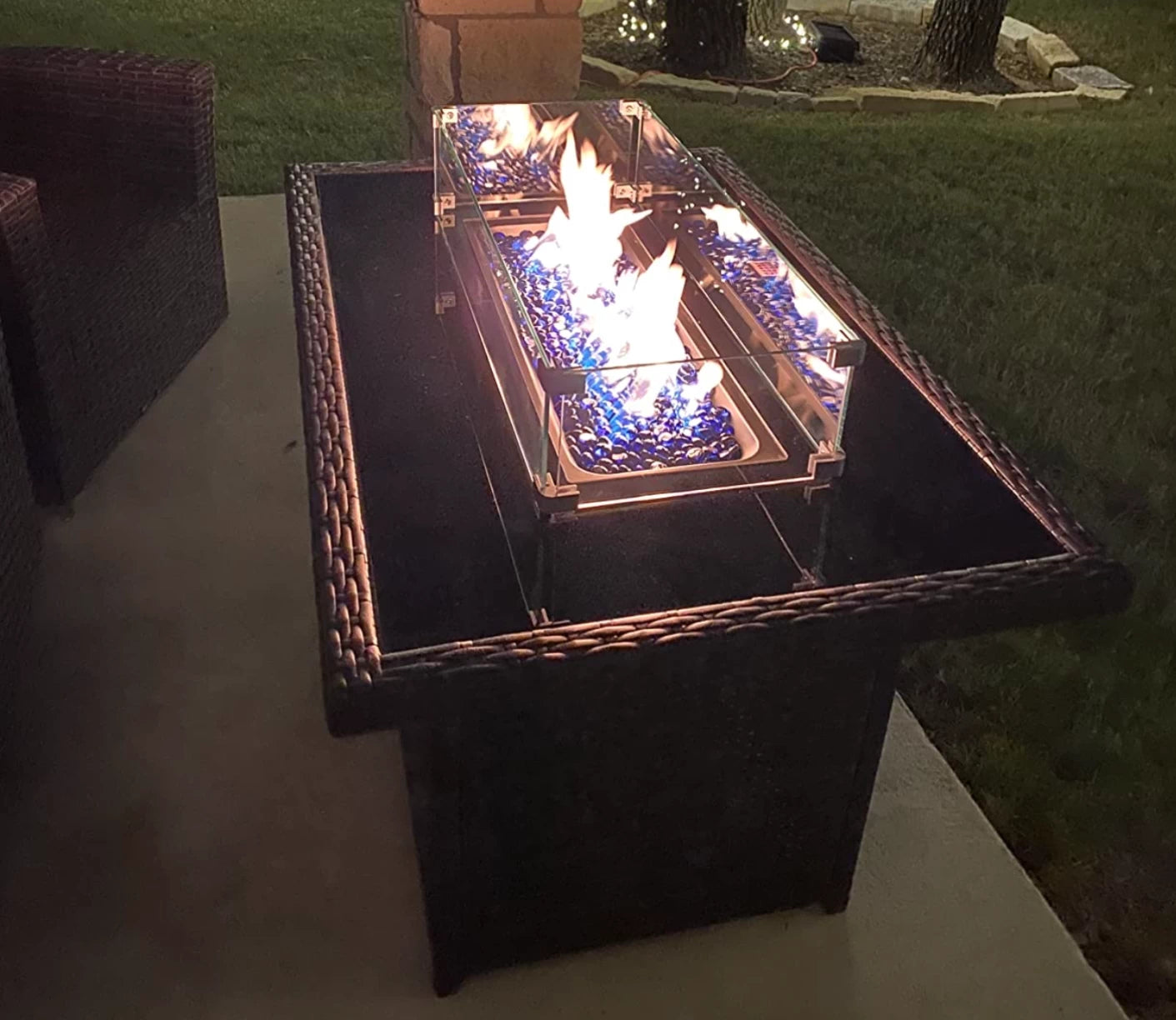 LayinSun 44 inch Fire Table Glass Top（Not Include Fire Table）