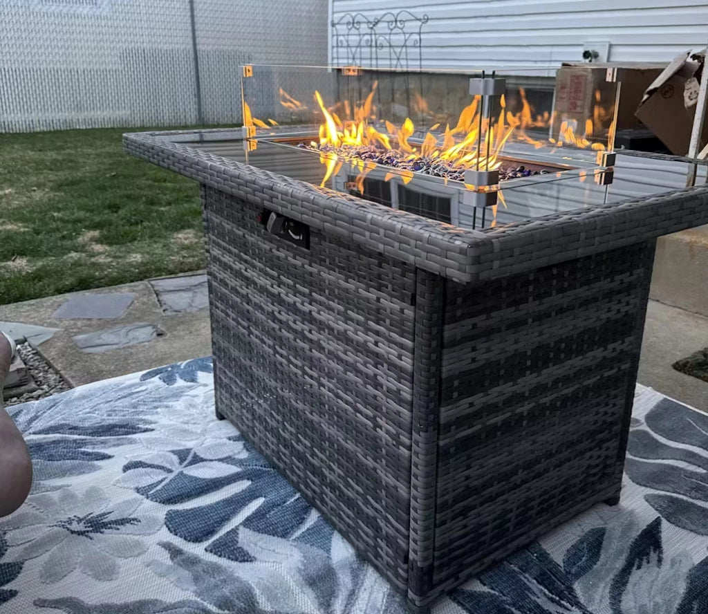 LayinSun 44 inch Fire Table Glass Top（Not Include Fire Table）