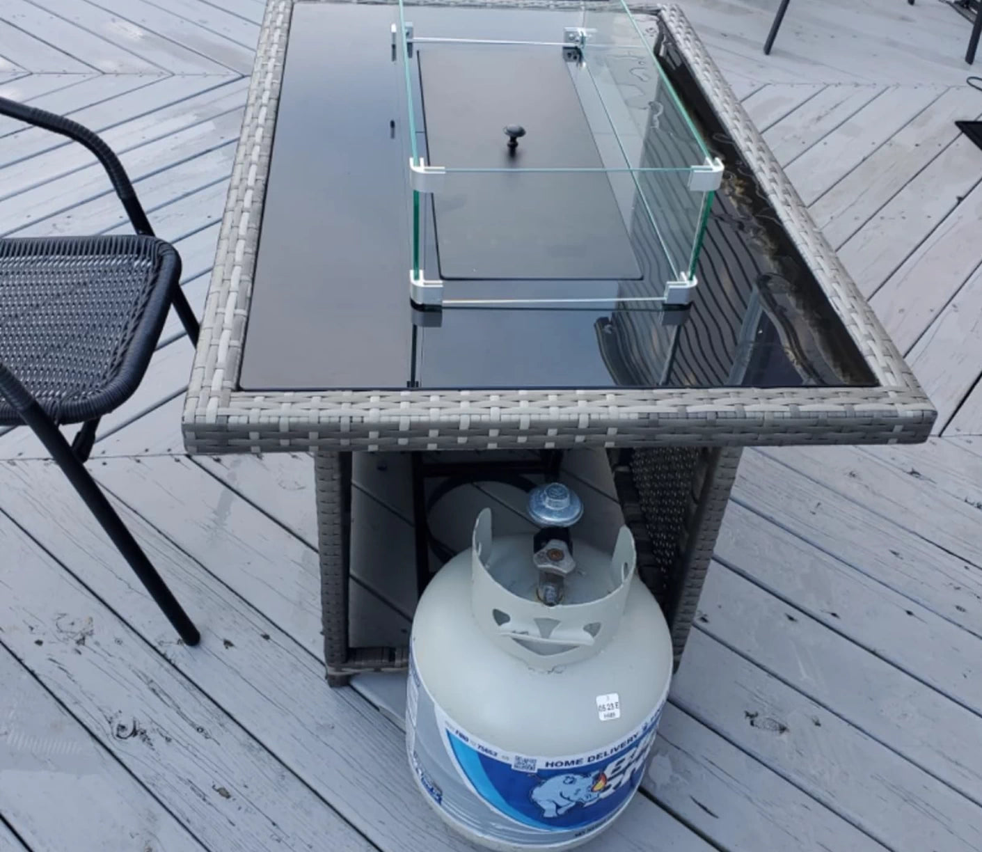 LayinSun 44 inch Fire Table Glass Top（Not Include Fire Table）