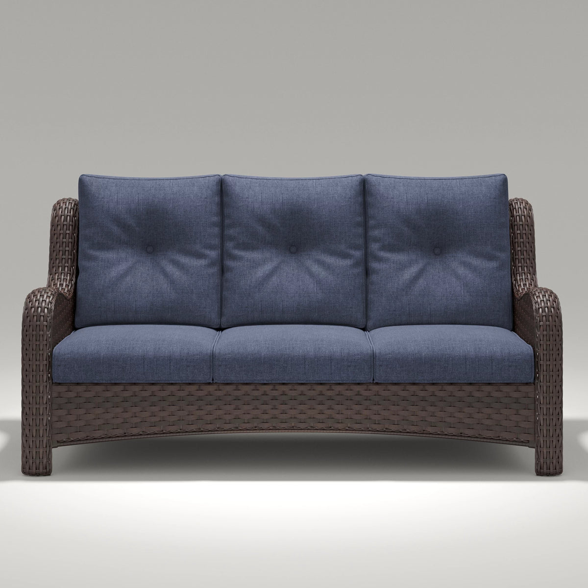LayinSun Wicker Outdoor Sofa 3-Seat Couch - Monterey Collection